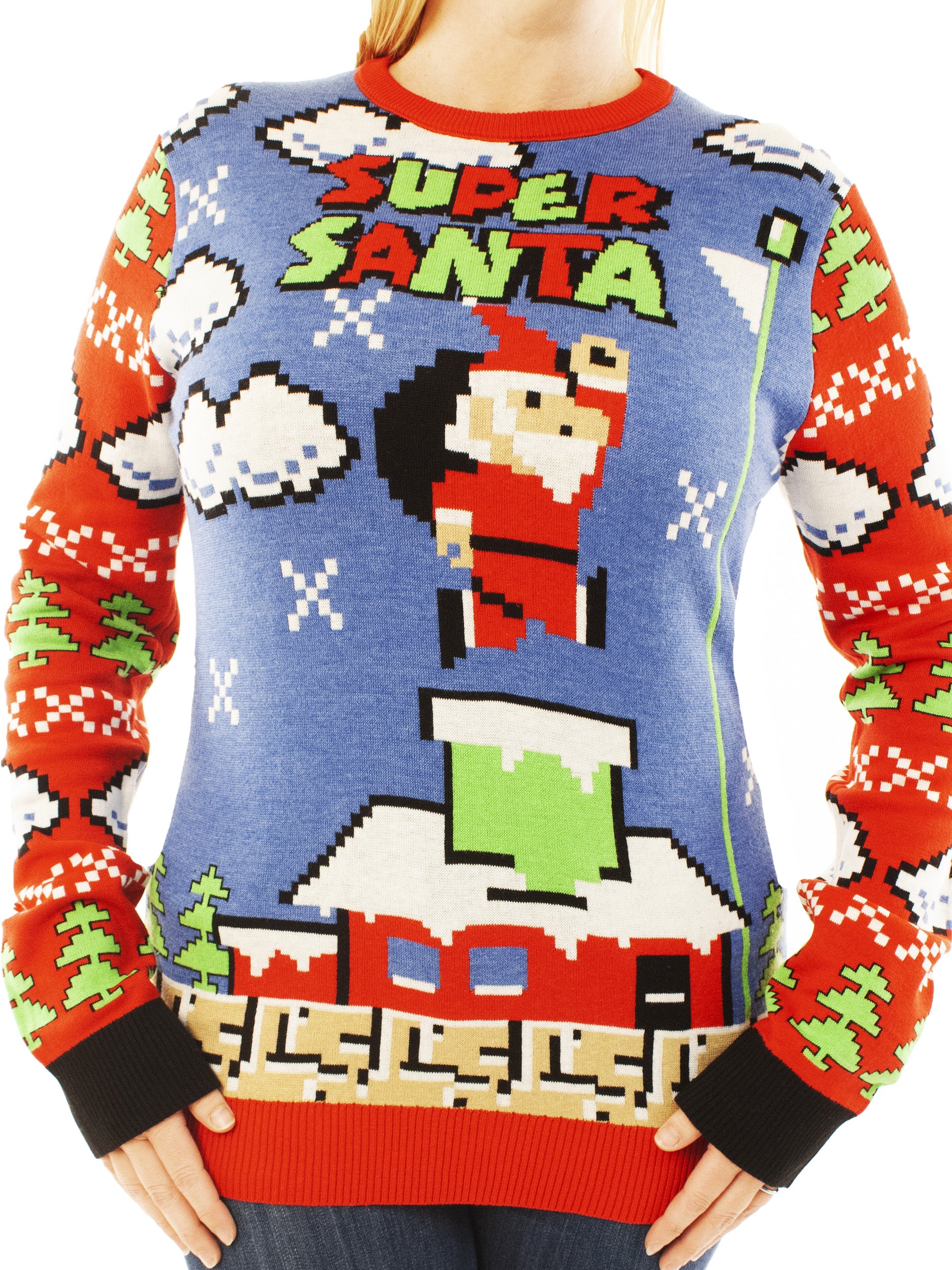 Ugly Christmas Party Sweater Unisex Men's Super Santa