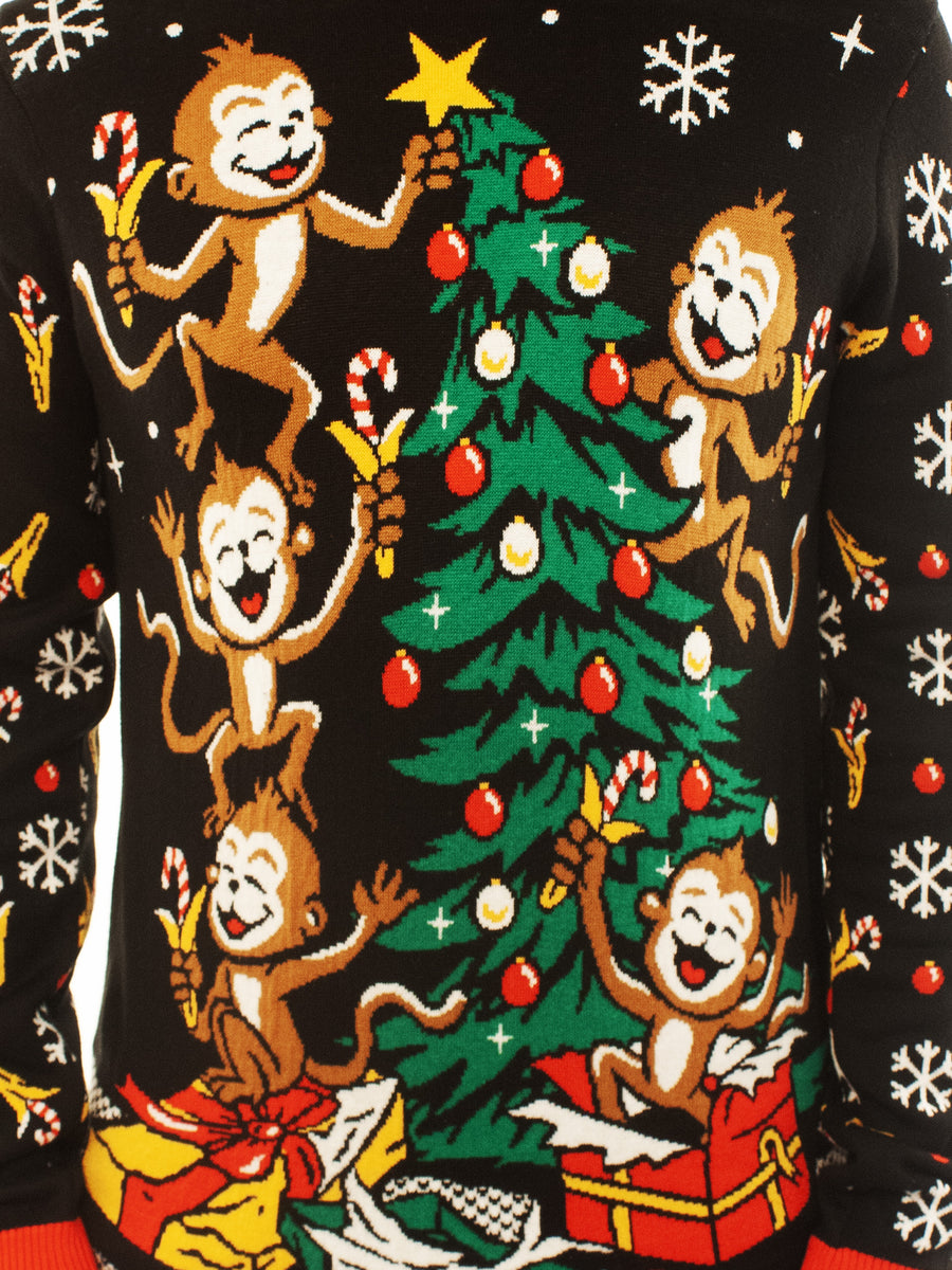 Ugly Christmas Sweater for Men and Women - Naughty Spider Monkeys ...