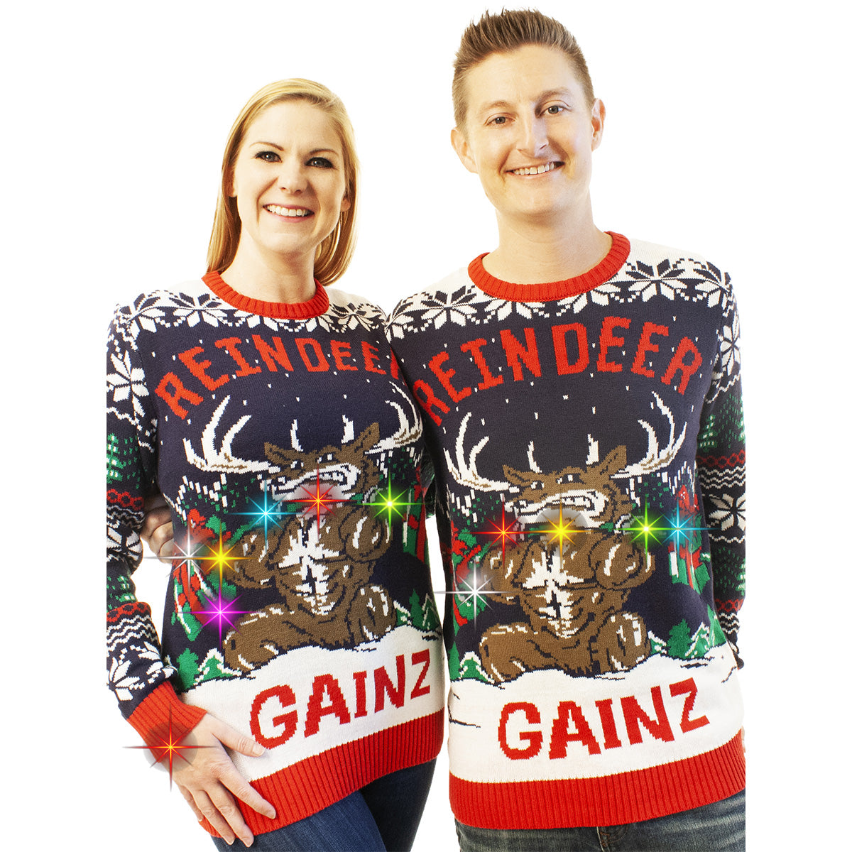 Christmas Sweater Men's Rudolph Reindeer - Festive Ugly Holiday Knitted Pullover With Cute Design Holiday Knit Sweater