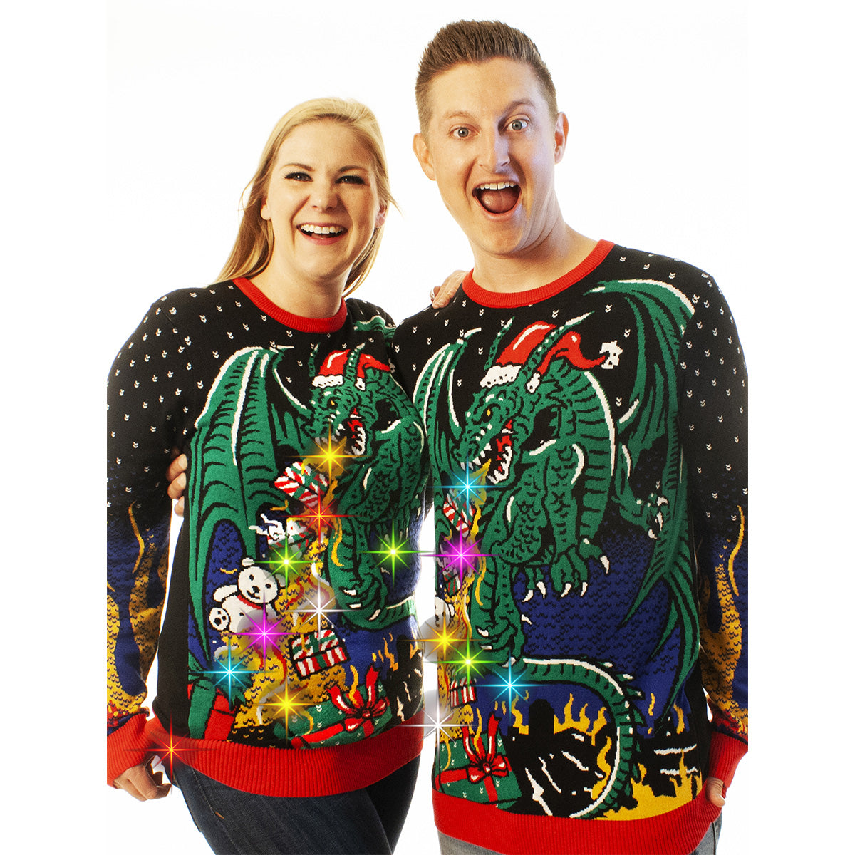 Light Up Big And Tall Christmas Sweaters Polo Shirts For Men Men's