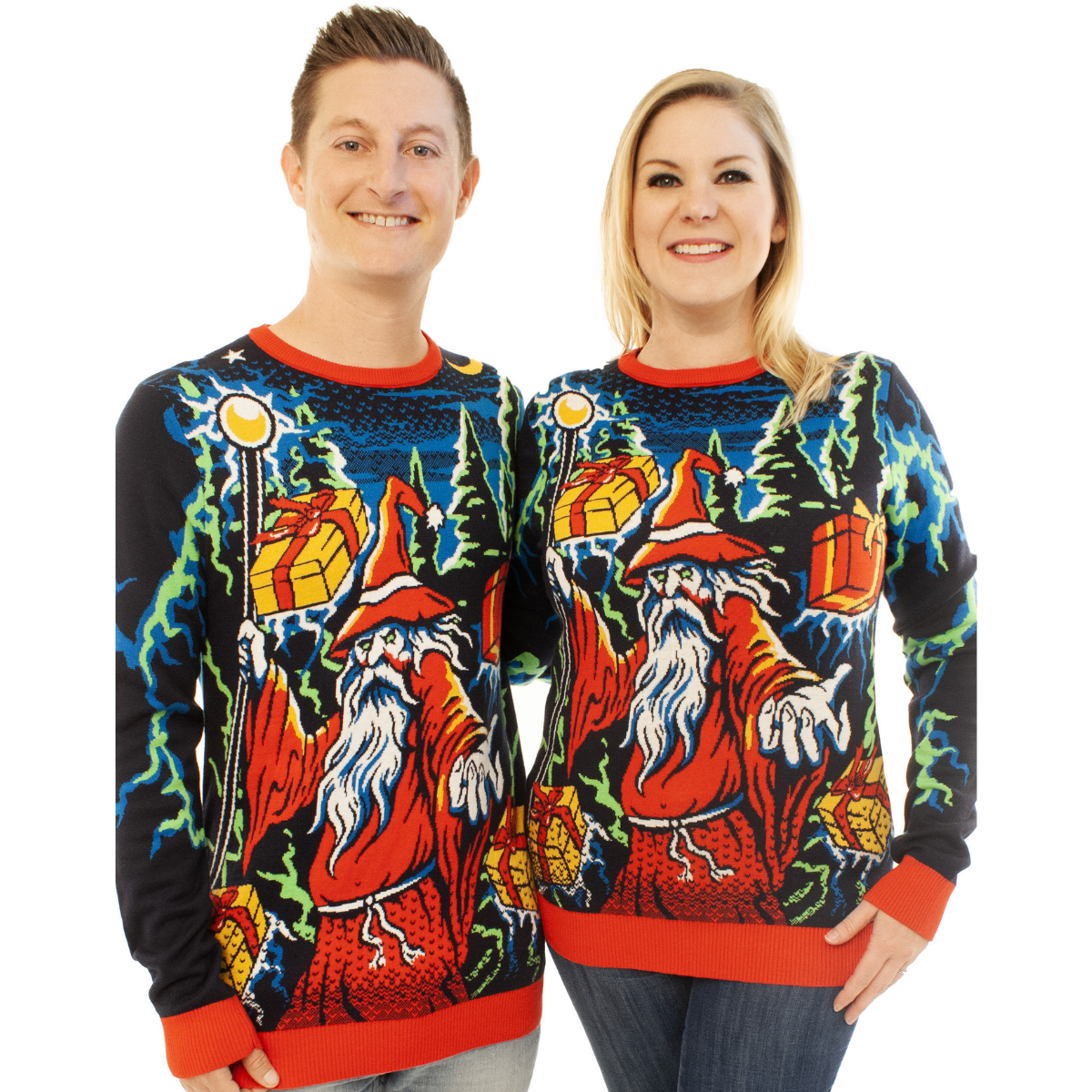Ugly Christmas Sweater for Men and Women Wizard Santa